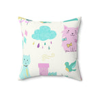 The Kitten Castle Square Pillow Home Decor Pink Sweetheart