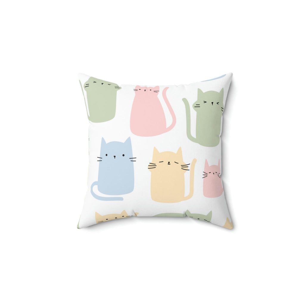 The Kitten Clan Shapes Square Pillow Home Decor Pink Sweetheart