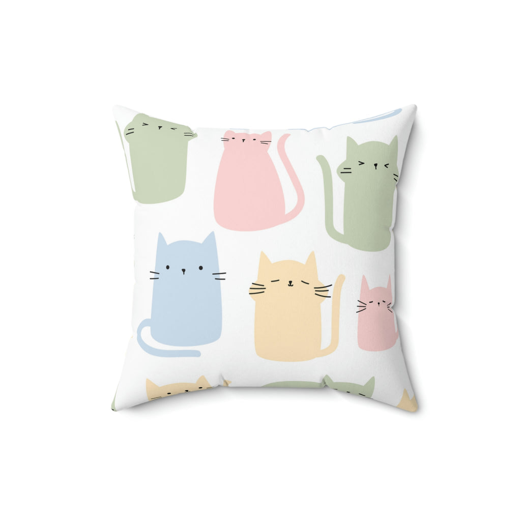 The Kitten Clan Shapes Square Pillow Home Decor Pink Sweetheart