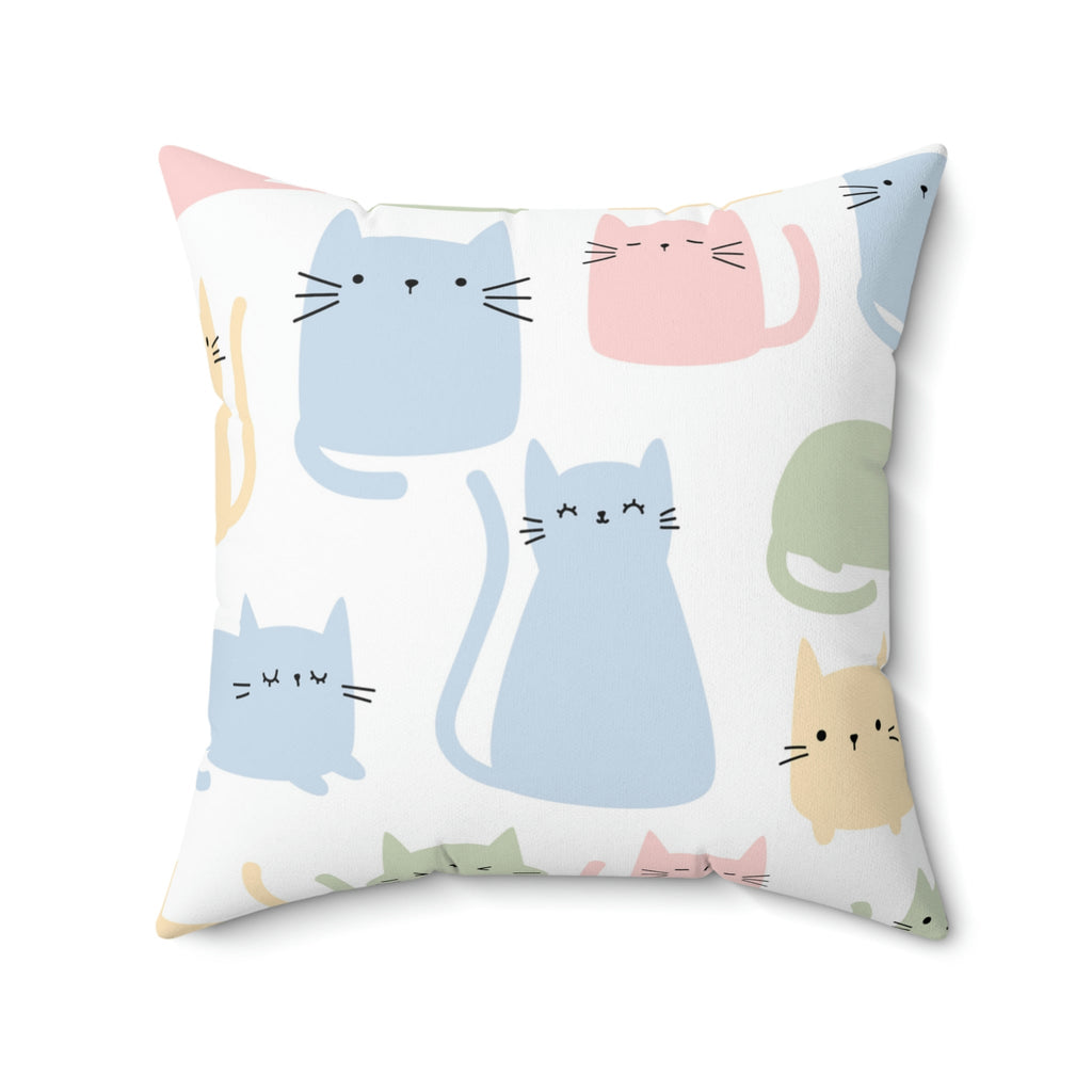 The Kitten Clan Shapes Square Pillow Home Decor Pink Sweetheart