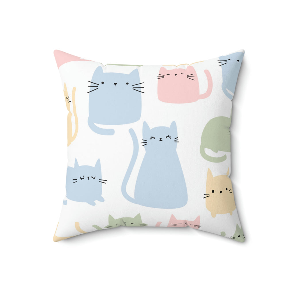 The Kitten Clan Shapes Square Pillow Home Decor Pink Sweetheart