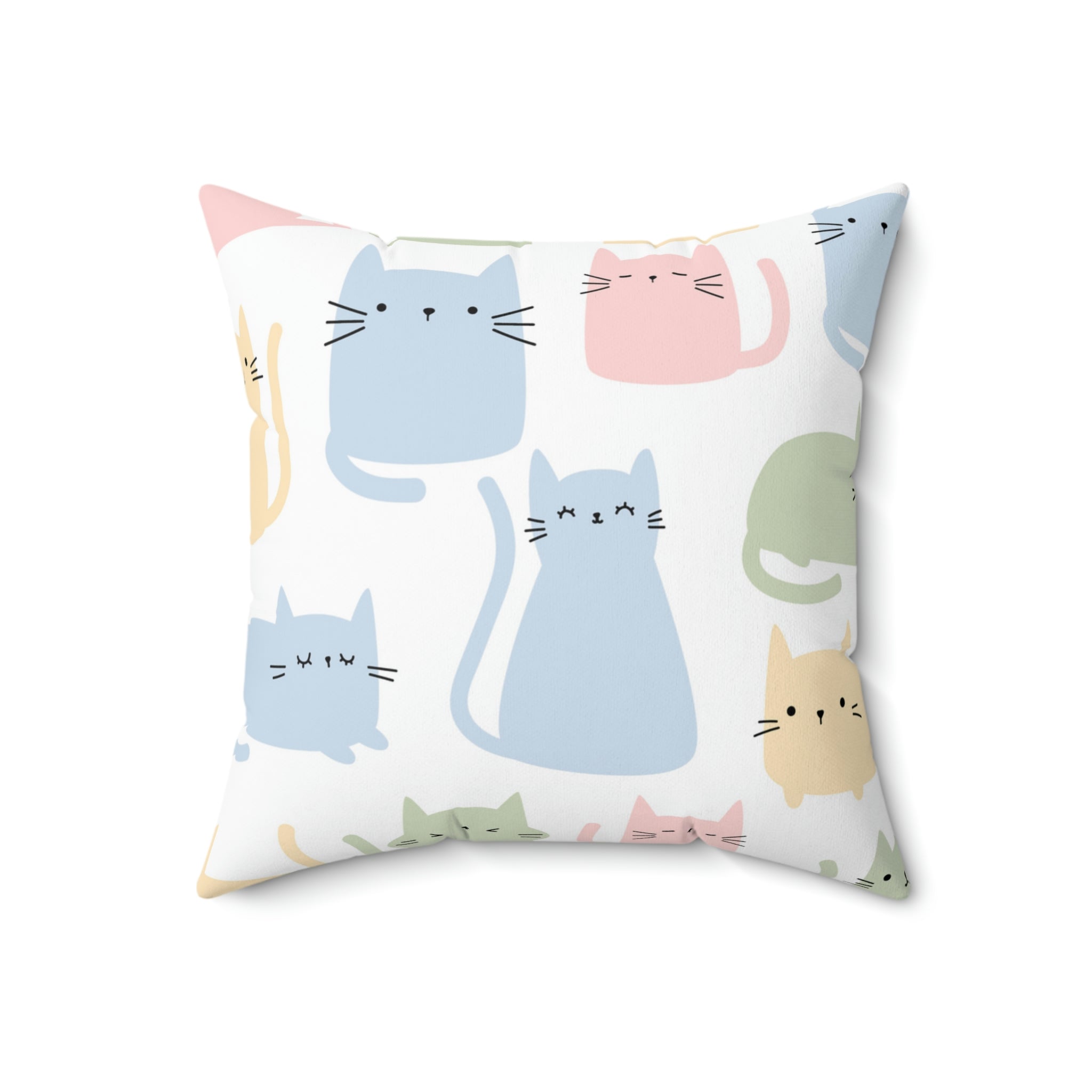 The Kitten Clan Shapes Square Pillow Home Decor Pink Sweetheart