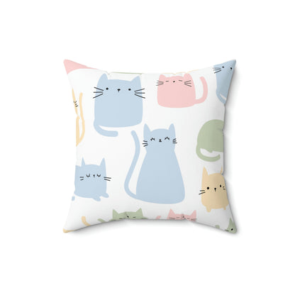 The Kitten Clan Shapes Square Pillow Home Decor Pink Sweetheart