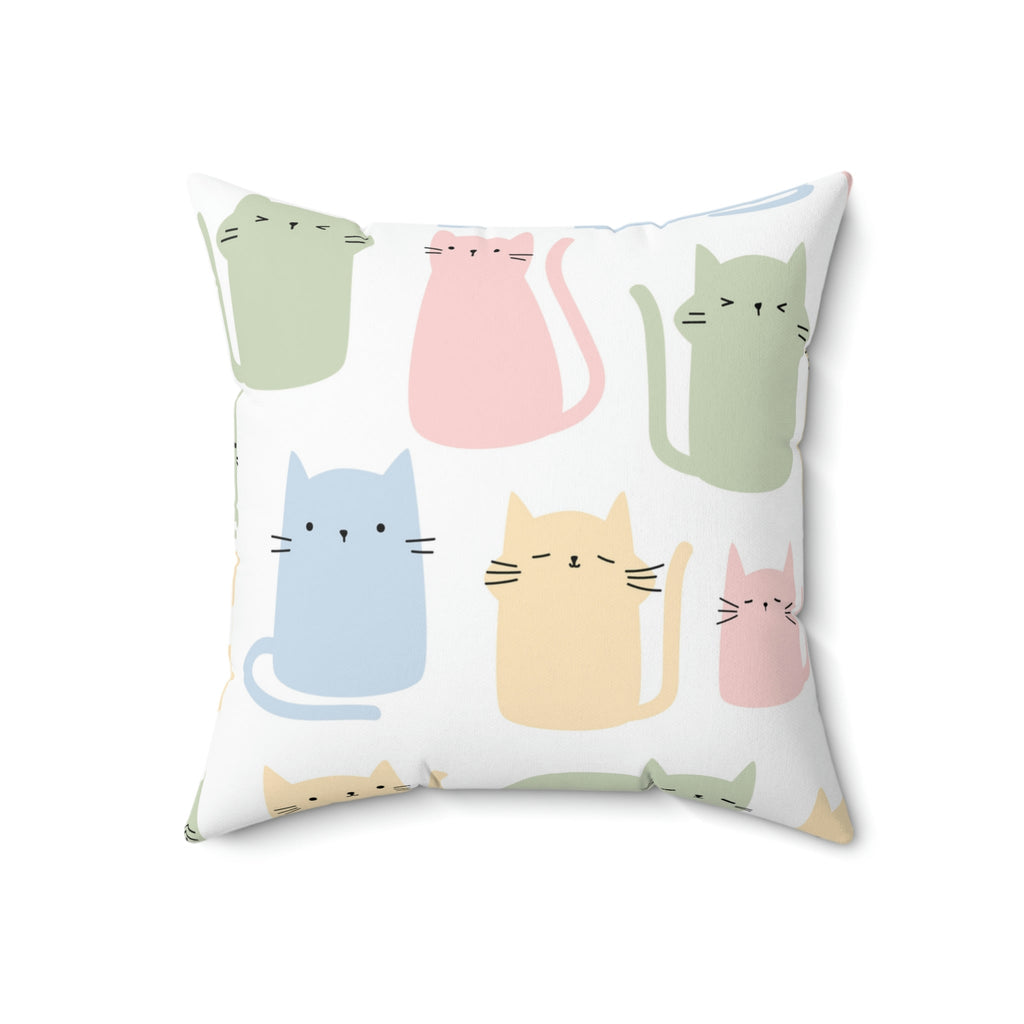The Kitten Clan Shapes Square Pillow Home Decor Pink Sweetheart
