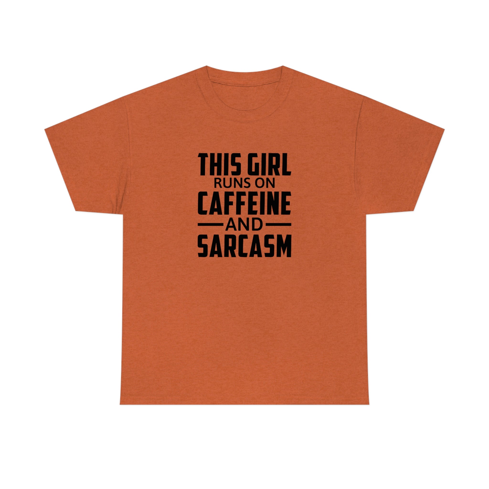 This Girl Runs on Caffeine & Sarcasm Cotton Tee T-Shirt Pink Sweetheart
