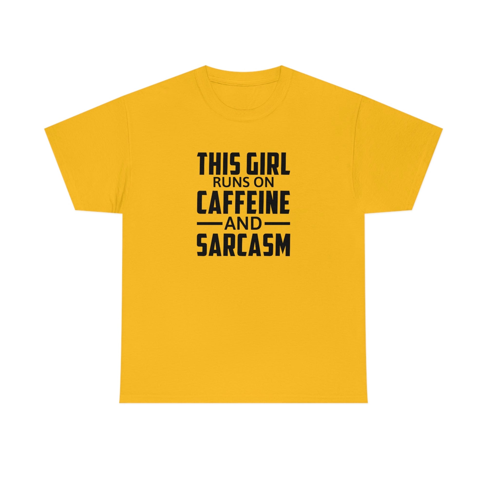 This Girl Runs on Caffeine & Sarcasm Cotton Tee T-Shirt Pink Sweetheart