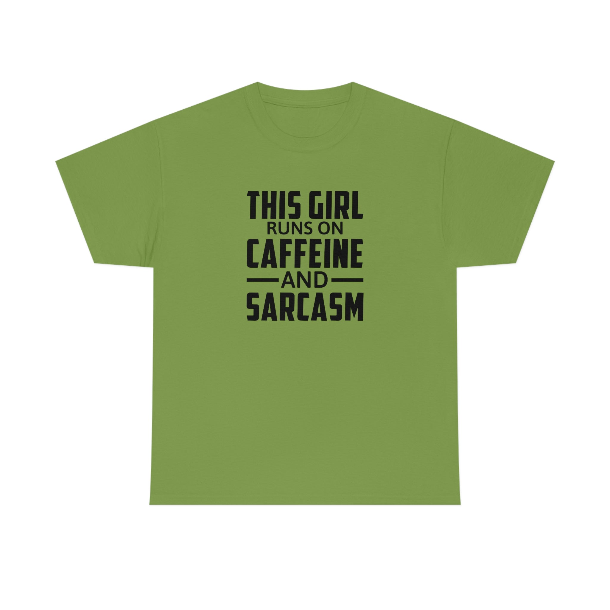 This Girl Runs on Caffeine & Sarcasm Cotton Tee T-Shirt Pink Sweetheart
