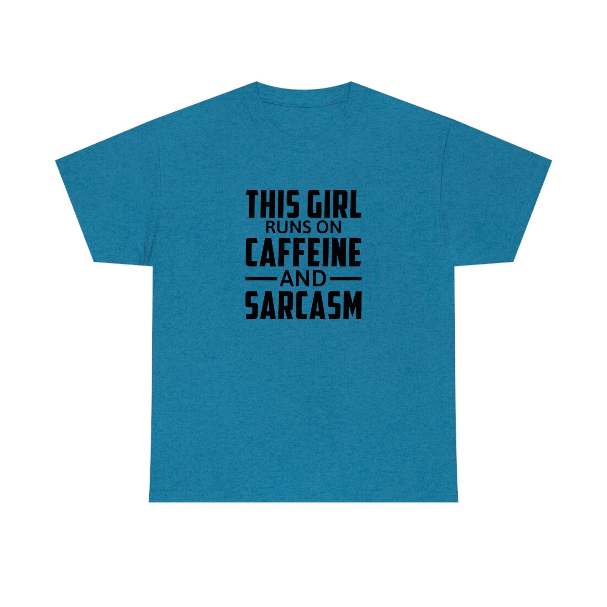 This Girl Runs on Caffeine & Sarcasm Cotton Tee T-Shirt Pink Sweetheart