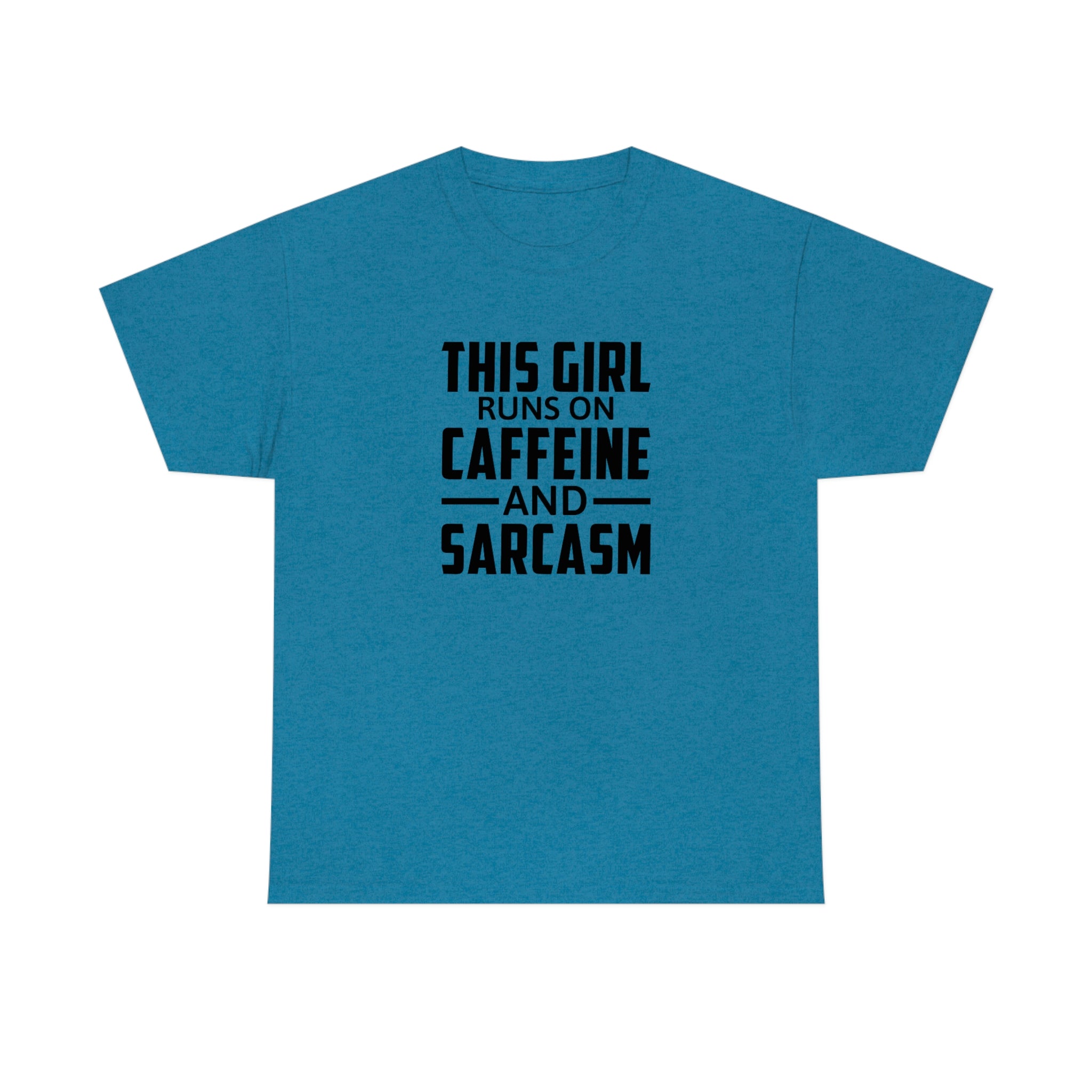 This Girl Runs on Caffeine & Sarcasm Cotton Tee T-Shirt Pink Sweetheart