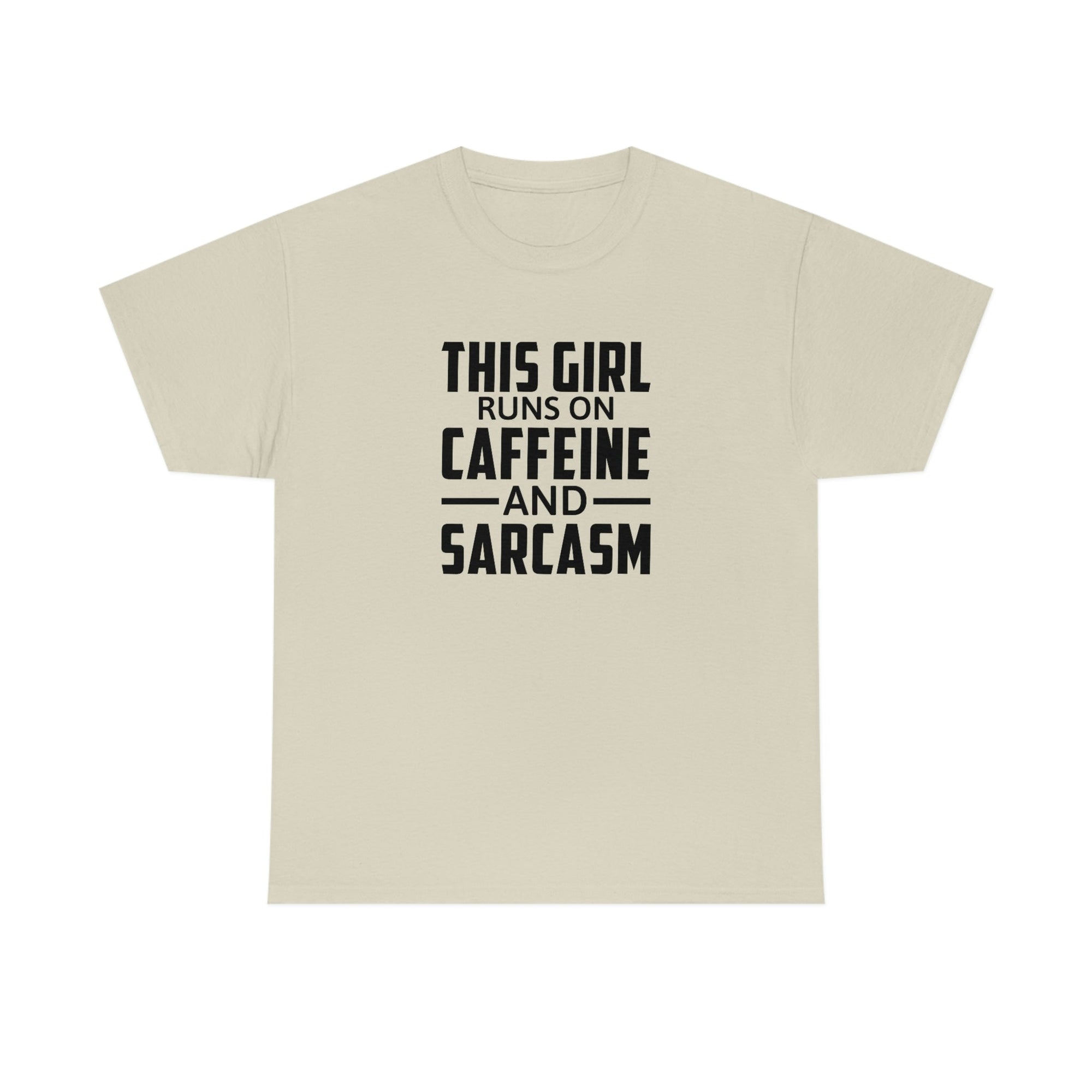 This Girl Runs on Caffeine & Sarcasm Cotton Tee T-Shirt Pink Sweetheart