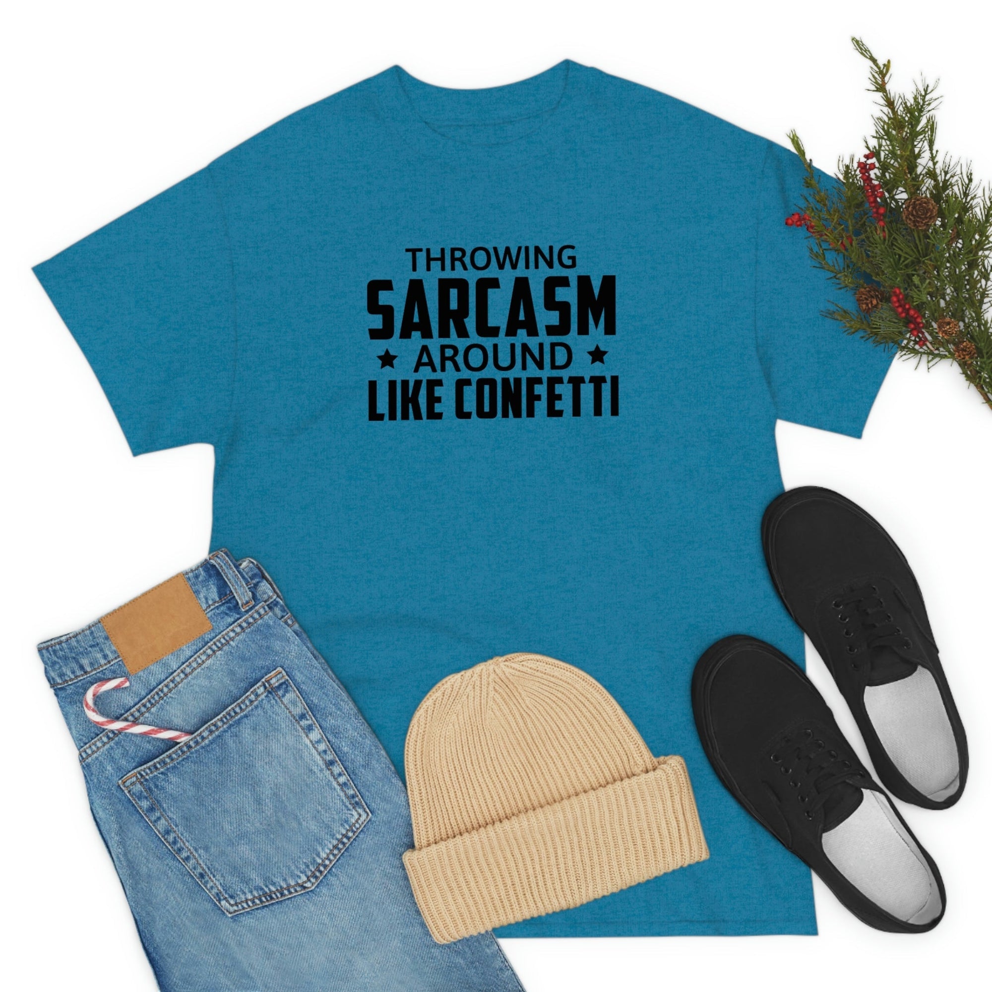 Throwing Sarcasm Like Confetti Cotton Tee T-Shirt Pink Sweetheart