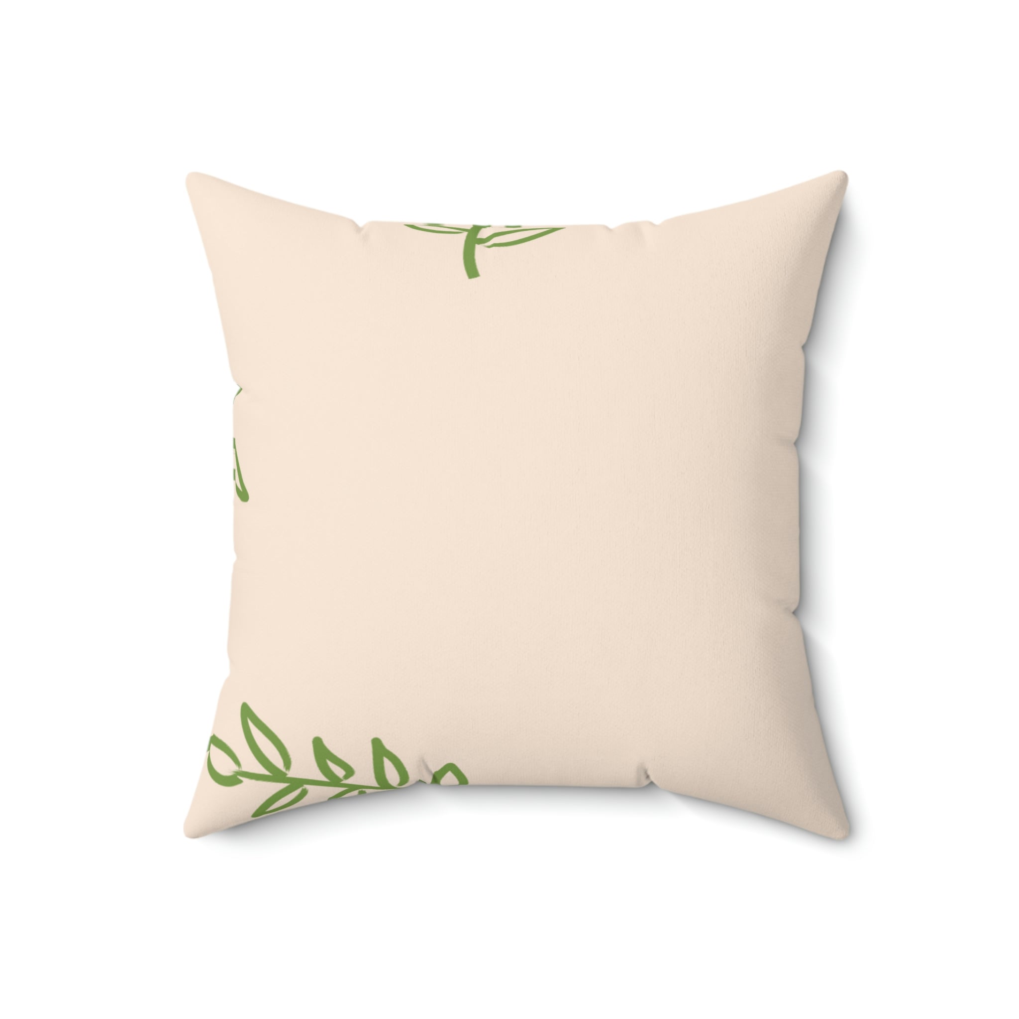 Touch of Greenery Square Pillow Home Decor Pink Sweetheart
