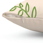Touch of Greenery Square Pillow Home Decor Pink Sweetheart