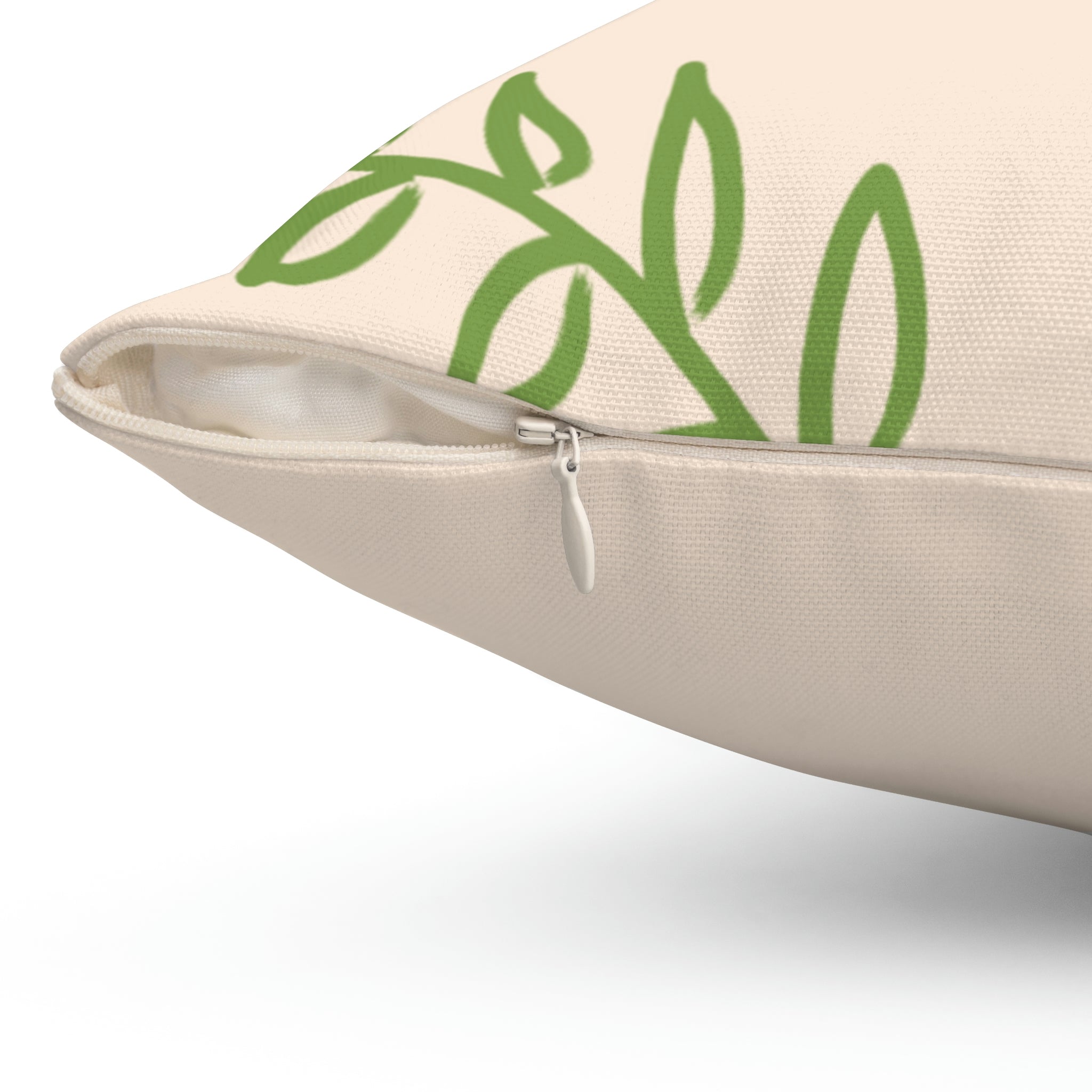 Touch of Greenery Square Pillow Home Decor Pink Sweetheart