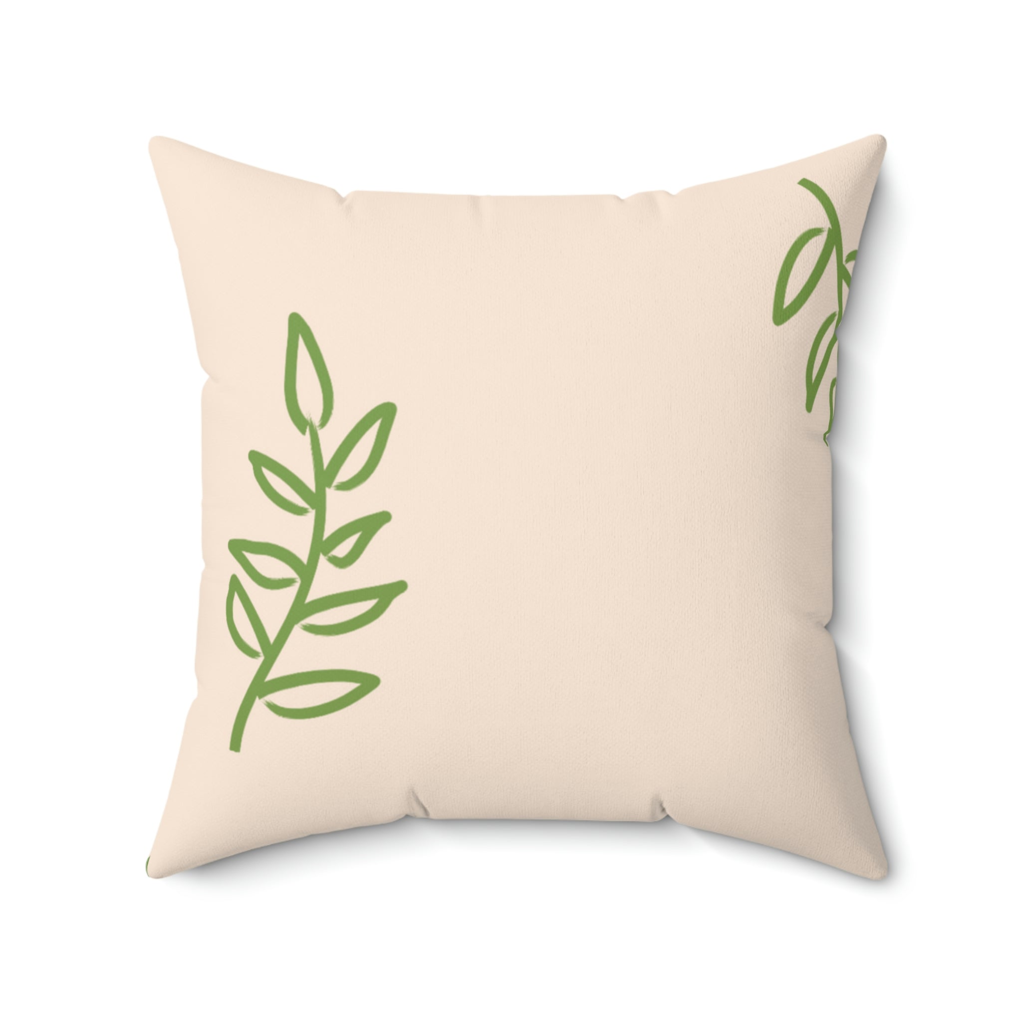 Touch of Greenery Square Pillow Home Decor Pink Sweetheart