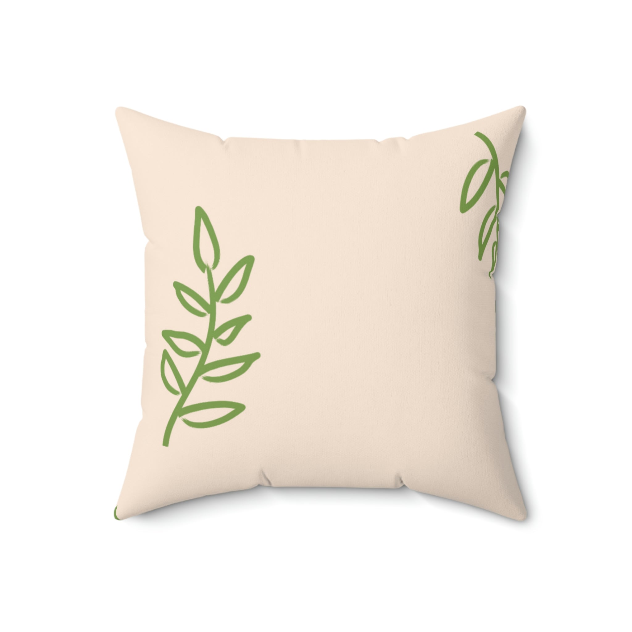 Touch of Greenery Square Pillow Home Decor Pink Sweetheart