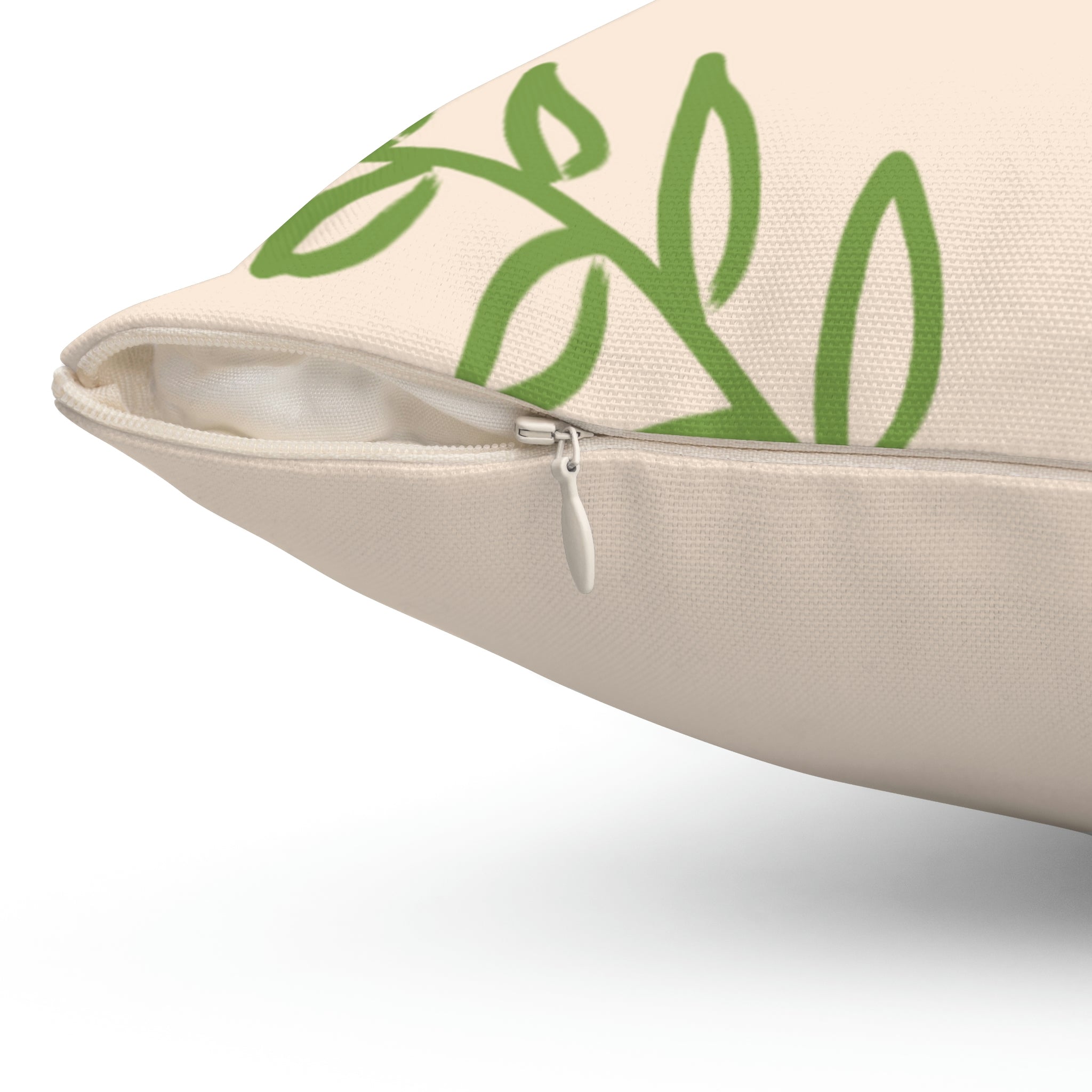 Touch of Greenery Square Pillow Home Decor Pink Sweetheart