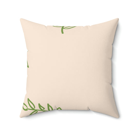 Touch of Greenery Square Pillow Home Decor Pink Sweetheart
