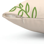 Touch of Greenery Square Pillow Home Decor Pink Sweetheart