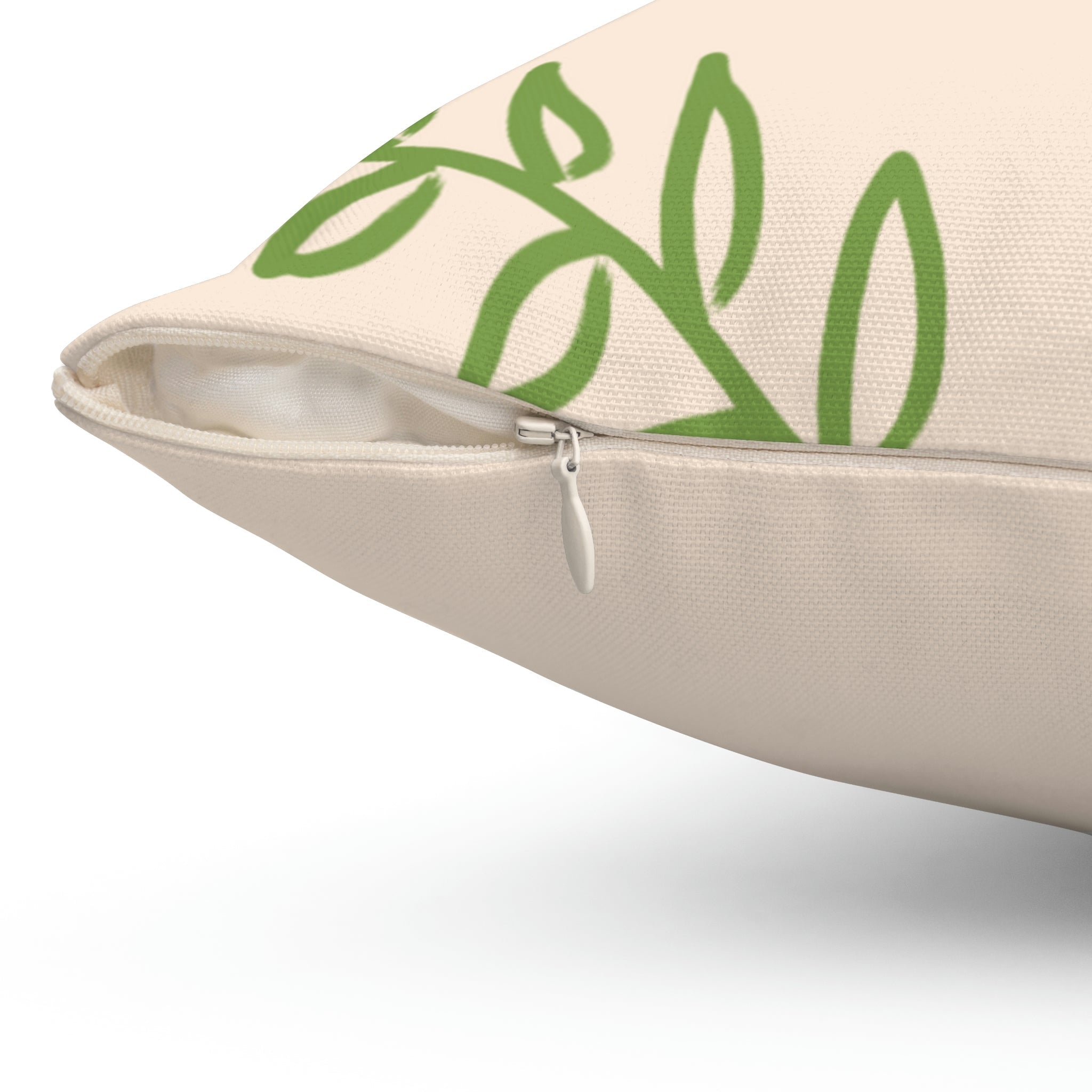 Touch of Greenery Square Pillow Home Decor Pink Sweetheart