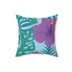 Tropical Vacay Square Pillow Home Decor Pink Sweetheart