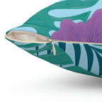Tropical Vacay Square Pillow Home Decor Pink Sweetheart