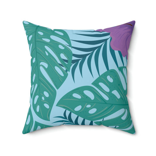 Tropical Vacay Square Pillow Home Decor Pink Sweetheart