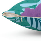 Tropical Vacay Square Pillow Home Decor Pink Sweetheart