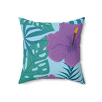 Tropical Vacay Square Pillow Home Decor Pink Sweetheart