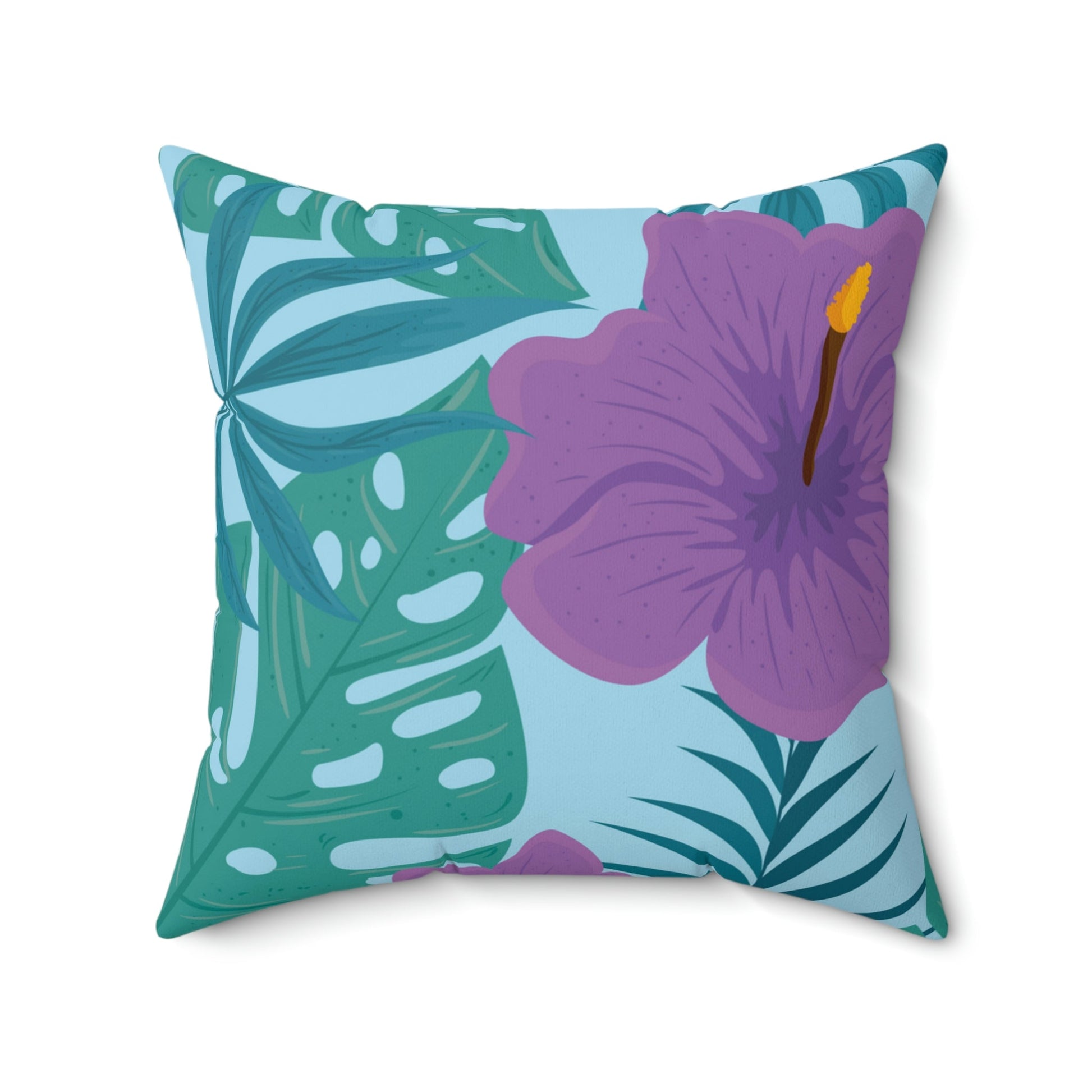 Tropical Vacay Square Pillow Home Decor Pink Sweetheart