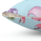 Under the Sea Square Pillow Home Decor Pink Sweetheart