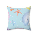 Under the Sea Square Pillow Home Decor Pink Sweetheart