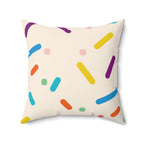 Vanilla Birthday Cake Square Pillow Home Decor Pink Sweetheart