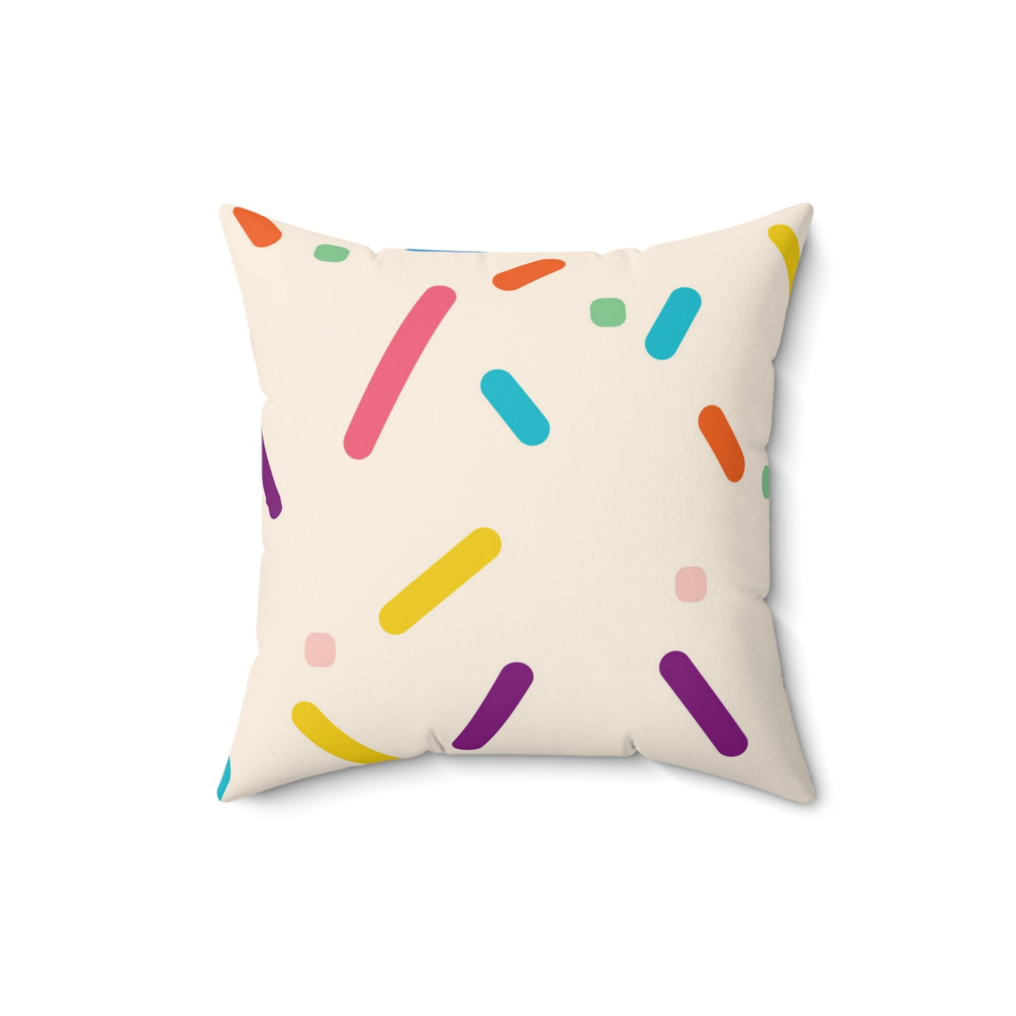 Vanilla Birthday Cake Square Pillow Home Decor Pink Sweetheart