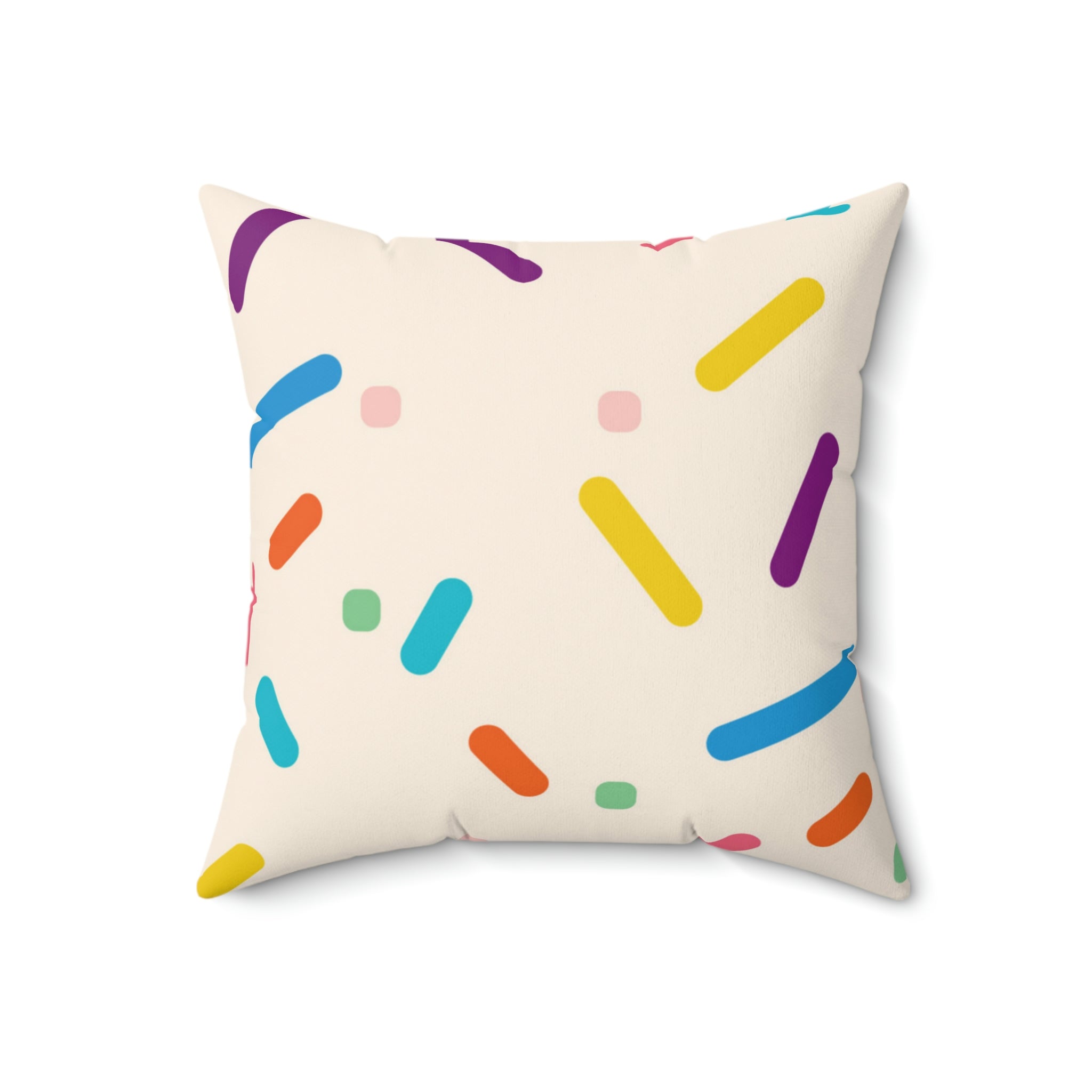 Vanilla Birthday Cake Square Pillow Home Decor Pink Sweetheart