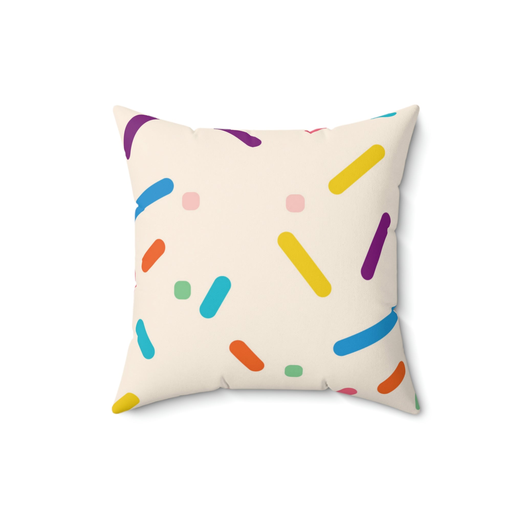 Vanilla Birthday Cake Square Pillow Home Decor Pink Sweetheart