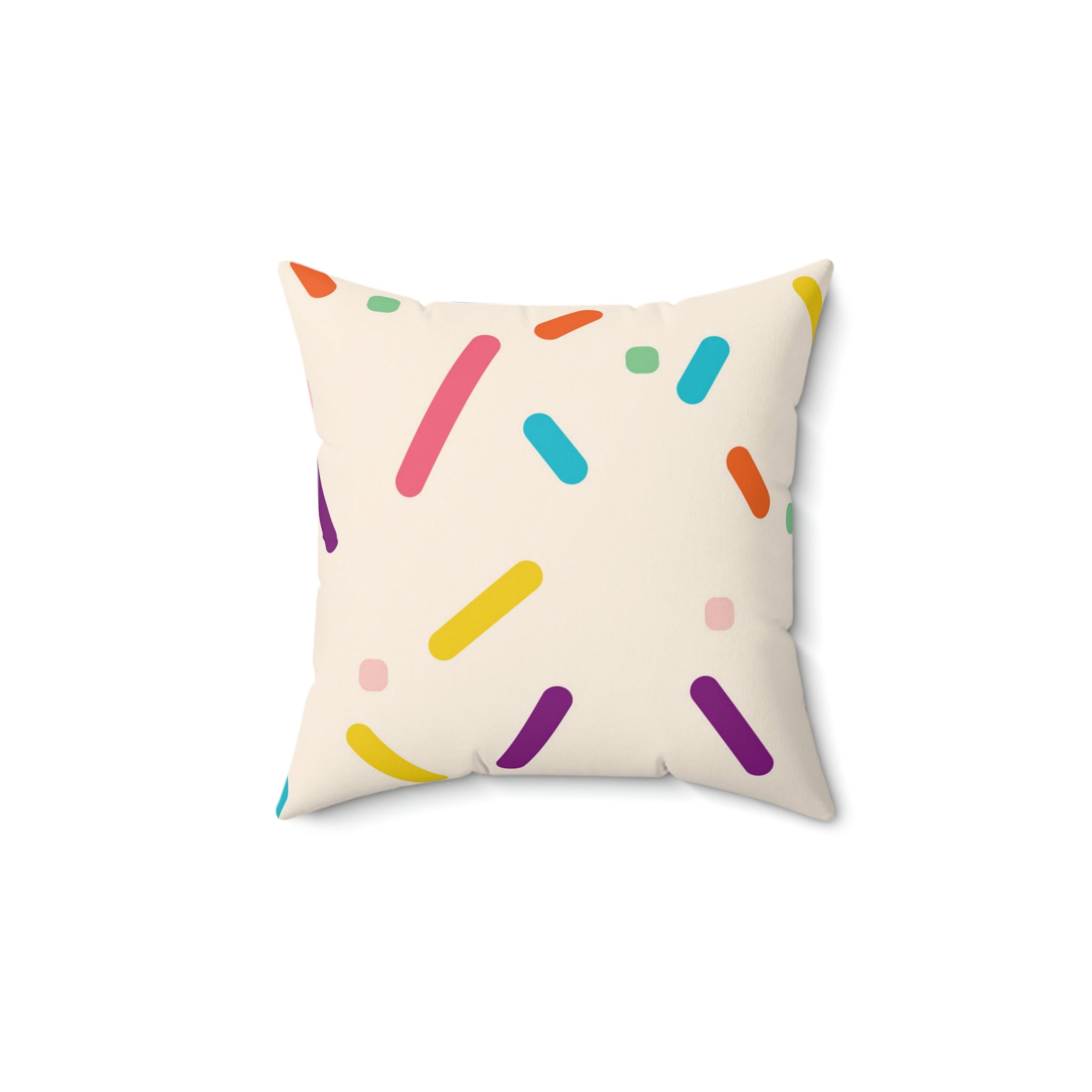 Vanilla Birthday Cake Square Pillow Home Decor Pink Sweetheart