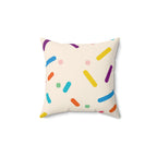 Vanilla Birthday Cake Square Pillow Home Decor Pink Sweetheart