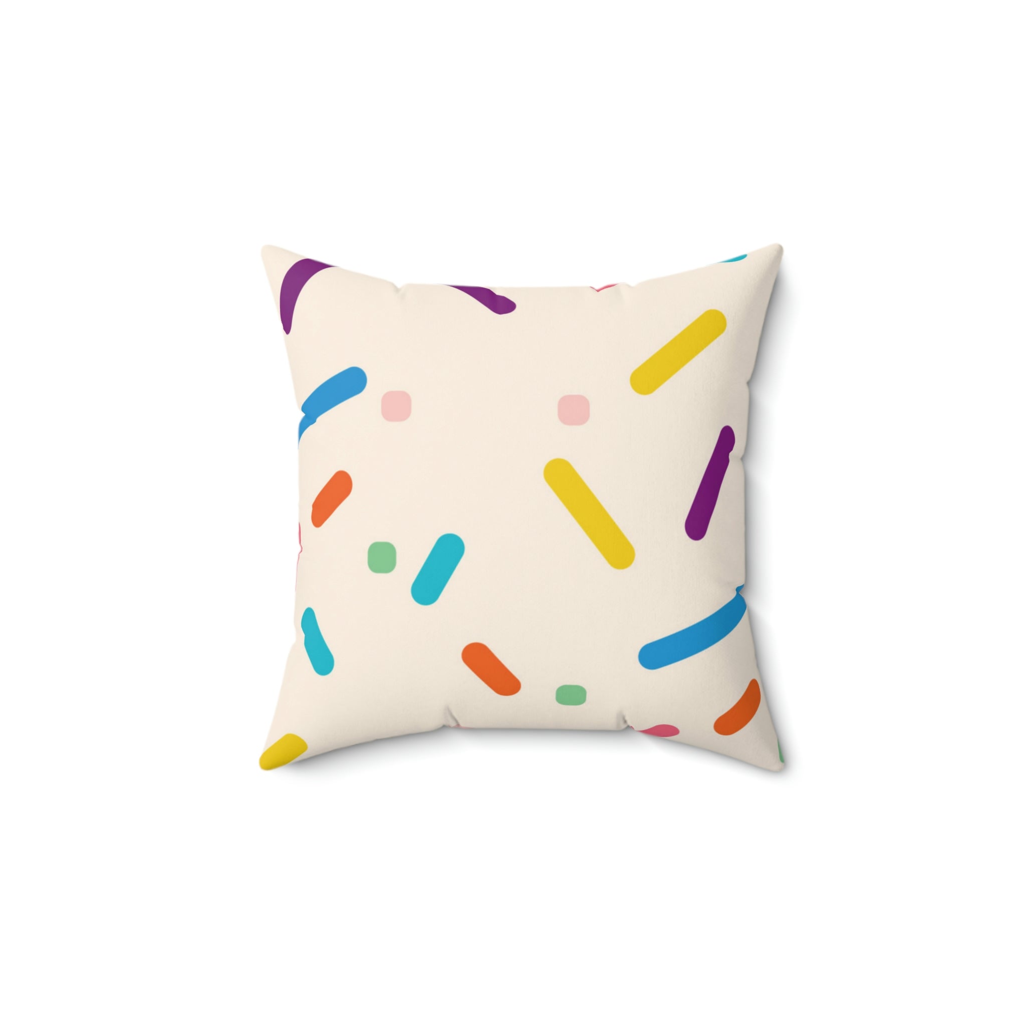 Vanilla Birthday Cake Square Pillow Home Decor Pink Sweetheart