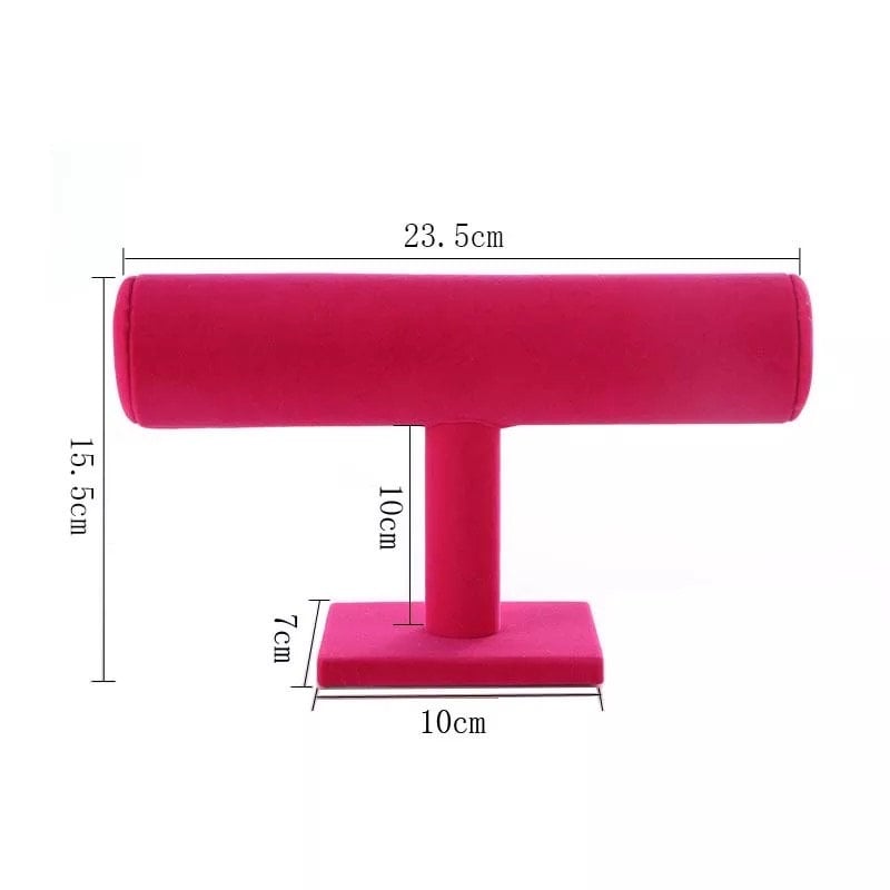 Velvet Bracelet Jewelry T-Stand Organizer Pink Sweetheart