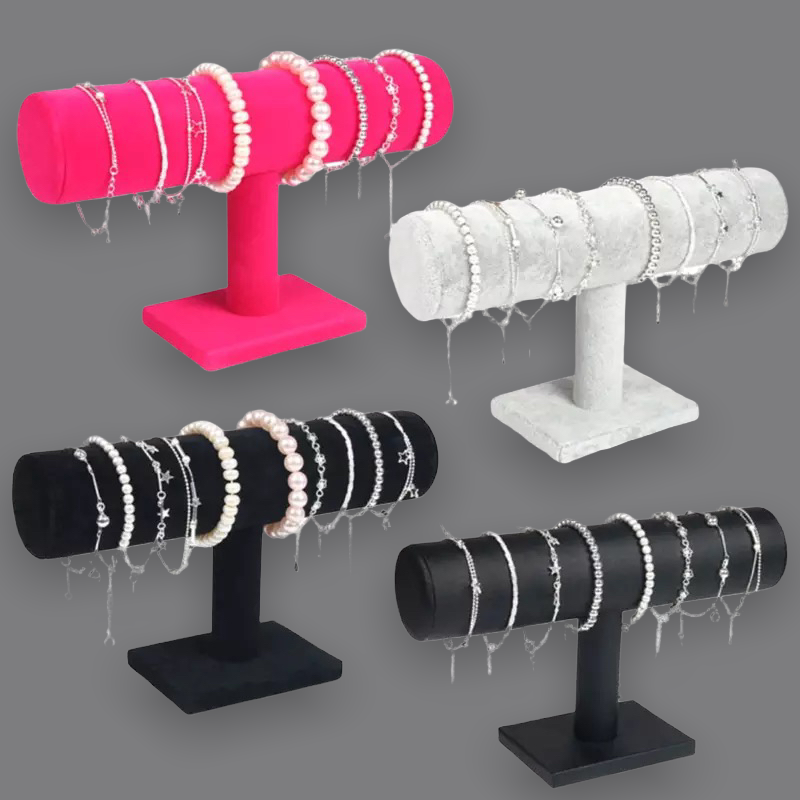 Velvet Bracelet Jewelry T-Stand Organizer Pink Sweetheart