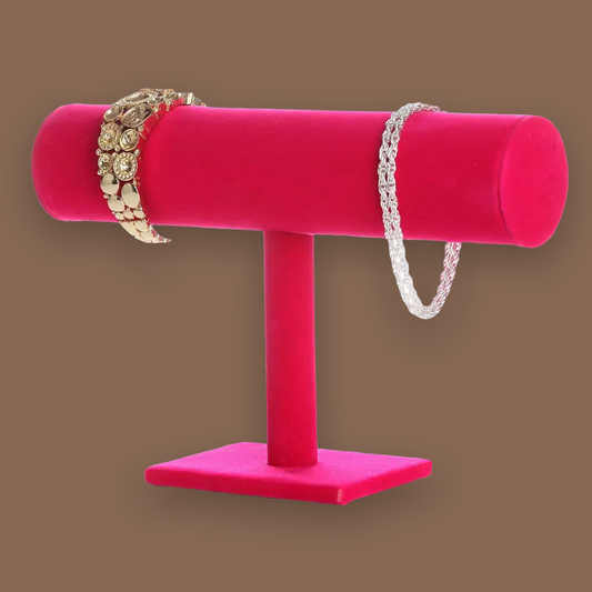 Velvet Bracelet Jewelry T-Stand Organizer Jewelry Holders Pink Sweetheart