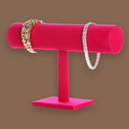 Velvet Bracelet Jewelry T-Stand Organizer Pink Sweetheart