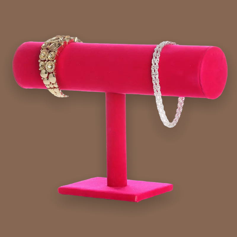 Velvet Bracelet Jewelry T-Stand Organizer Pink Sweetheart