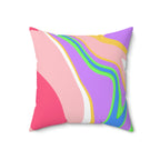 Vibrant Candy Swirl Square Pillow Home Decor Pink Sweetheart