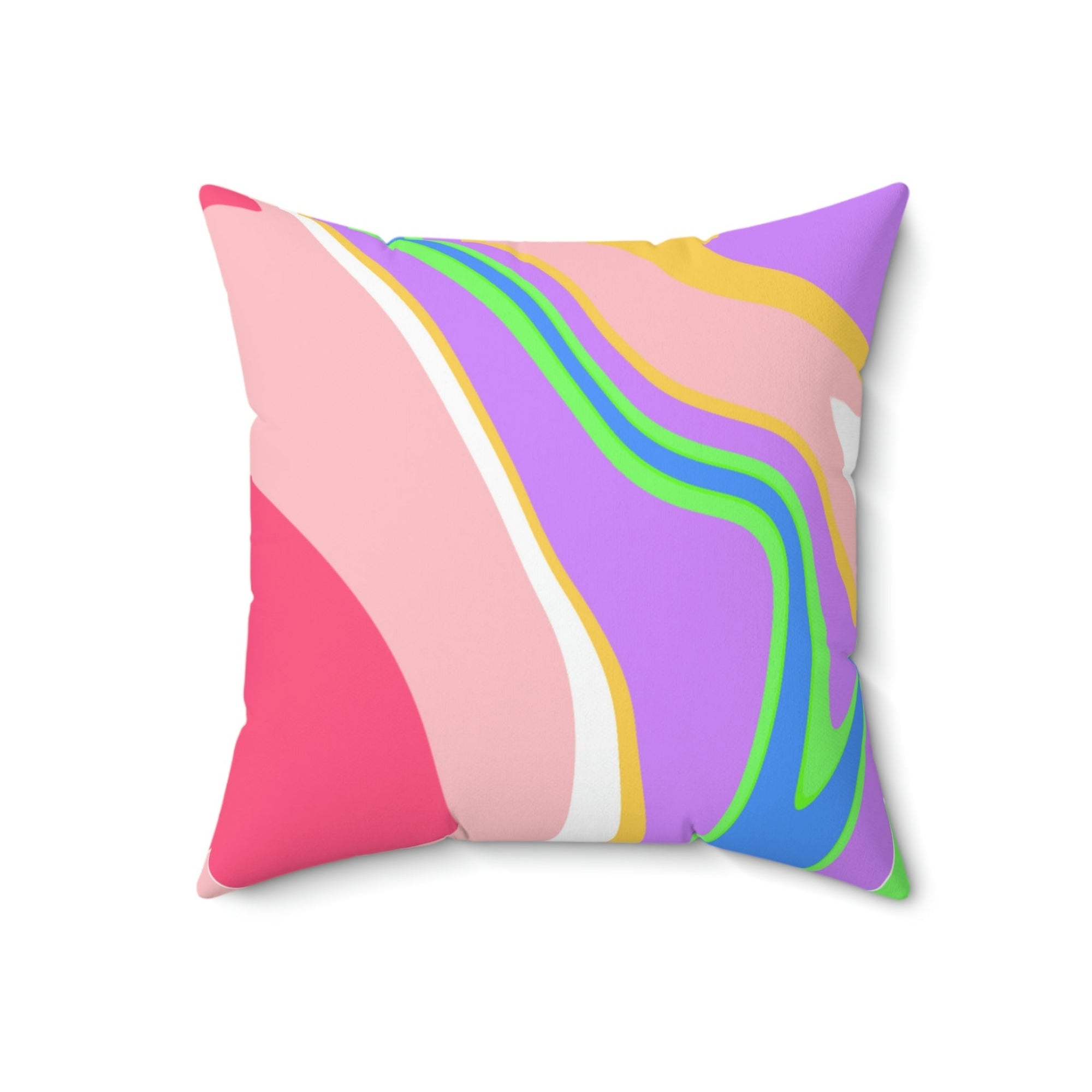 Vibrant Candy Swirl Square Pillow Home Decor Pink Sweetheart