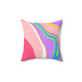 Vibrant Candy Swirl Square Pillow - Pink Sweetheart