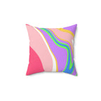 Vibrant Candy Swirl Square Pillow Home Decor Pink Sweetheart