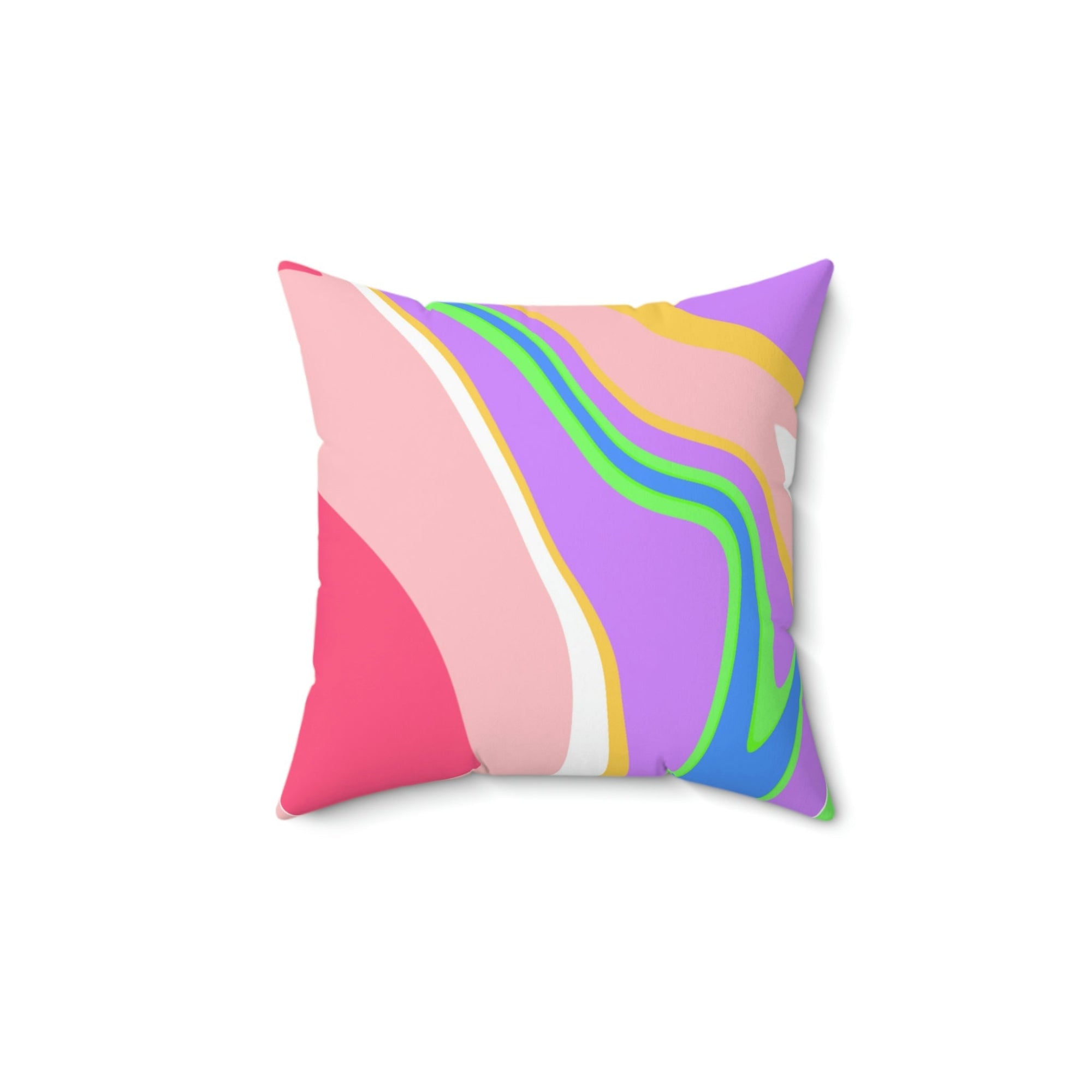 Vibrant Candy Swirl Square Pillow Home Decor Pink Sweetheart
