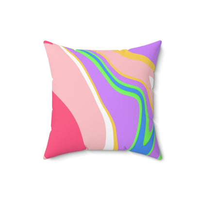 Vibrant Candy Swirl Square Pillow Home Decor Pink Sweetheart
